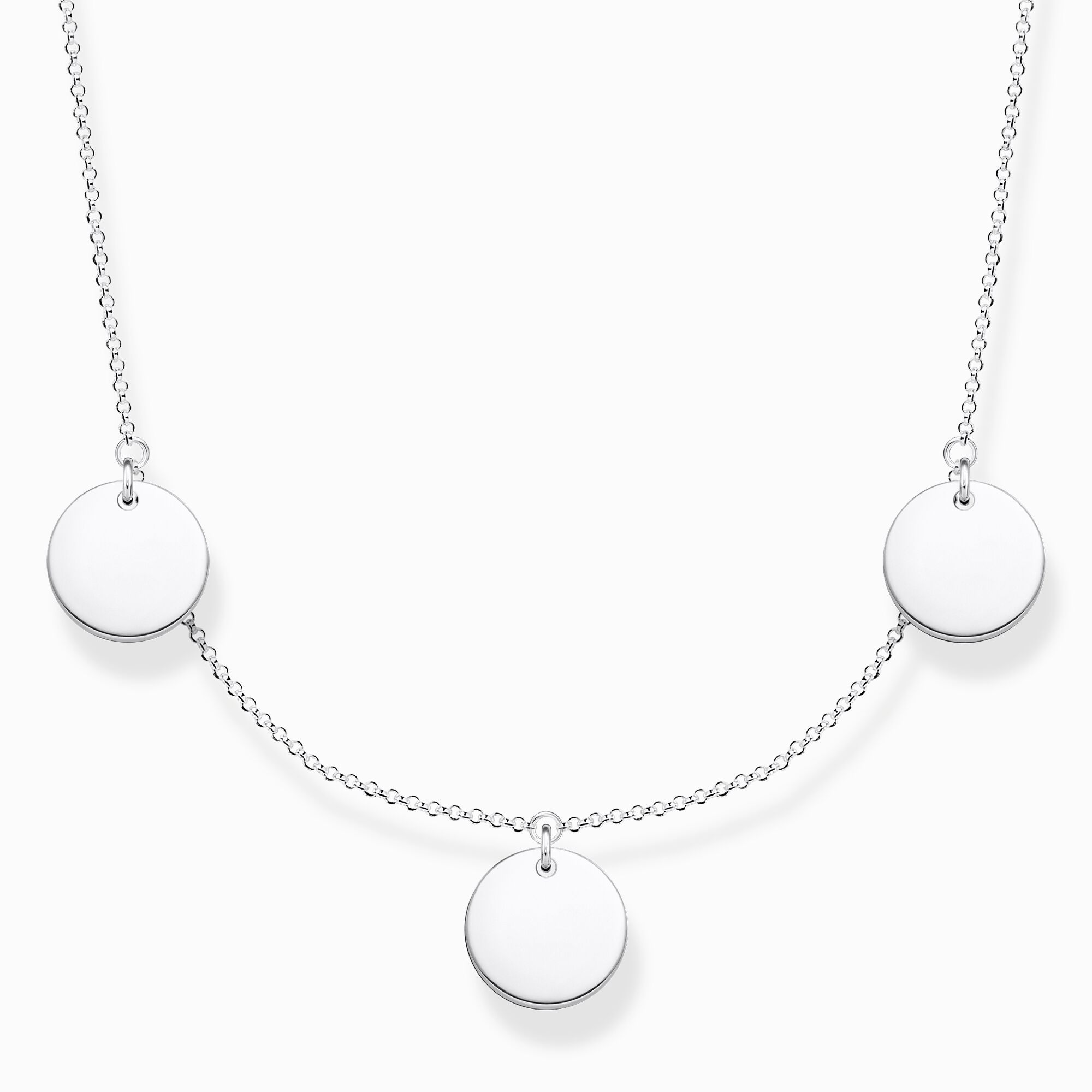 Necklace with three discs silver from the  collection in the THOMAS SABO online store