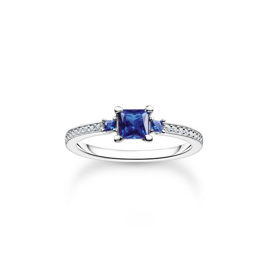 Ring with blue and white stones silver from the Charming Collection collection in the THOMAS SABO online store