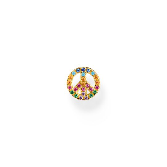 Single ear stud peace with colourful stones gold from the Charming Collection collection in the THOMAS SABO online store