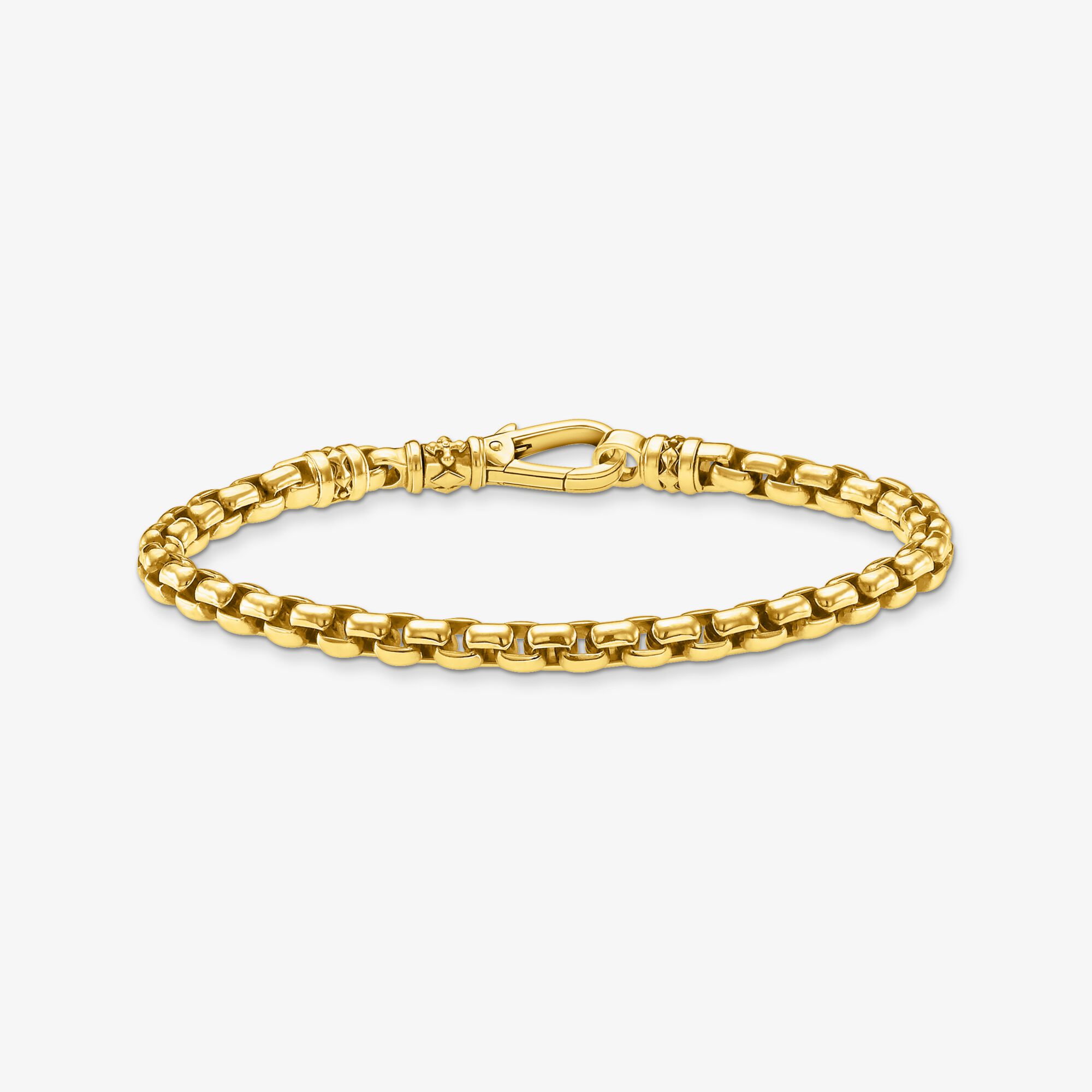 THOMAS SABO Bracelet vénitienne plaqué or, Argent sterling doré or jaune, Taille: 20 cm, Unisex