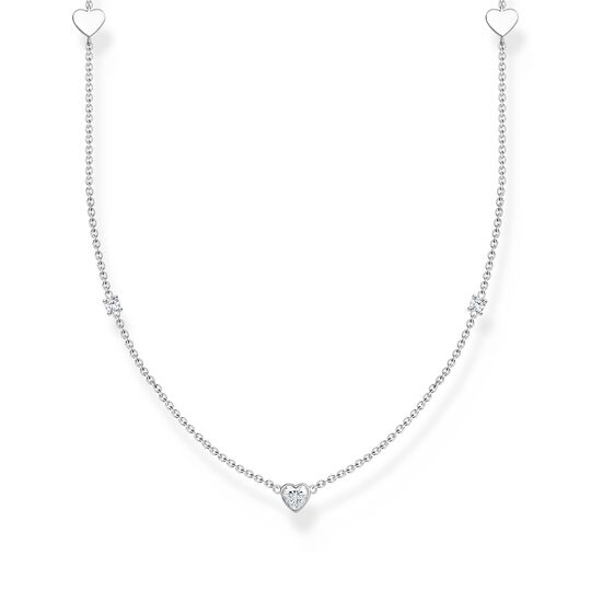 Necklace with hearts and white stones silver from the Charming Collection collection in the THOMAS SABO online store