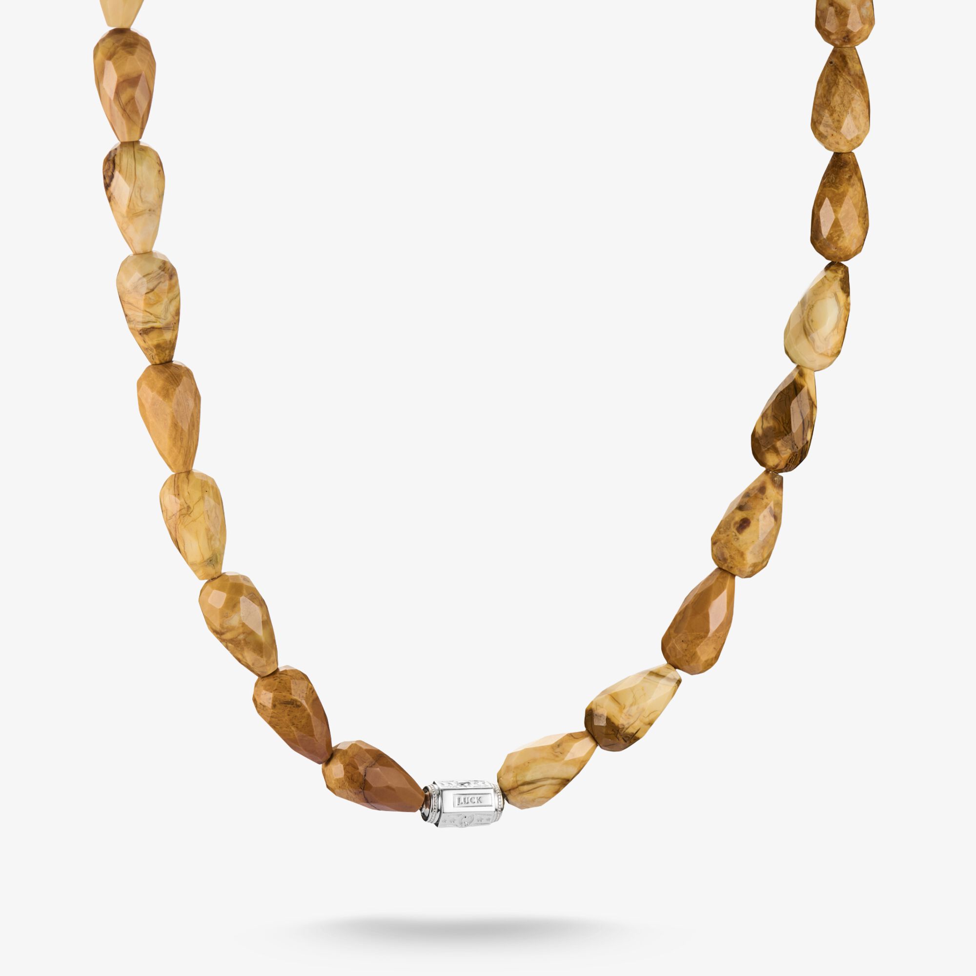 THOMAS SABO Kette Gelbe Jaspis Beads Elyndra Silber, Sterlingsilber geschwärzt, Größe: L55, Damen