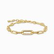 Yellow-gold plated link bracelet with anchor element and zirconia from the  collection in the THOMAS SABO online store