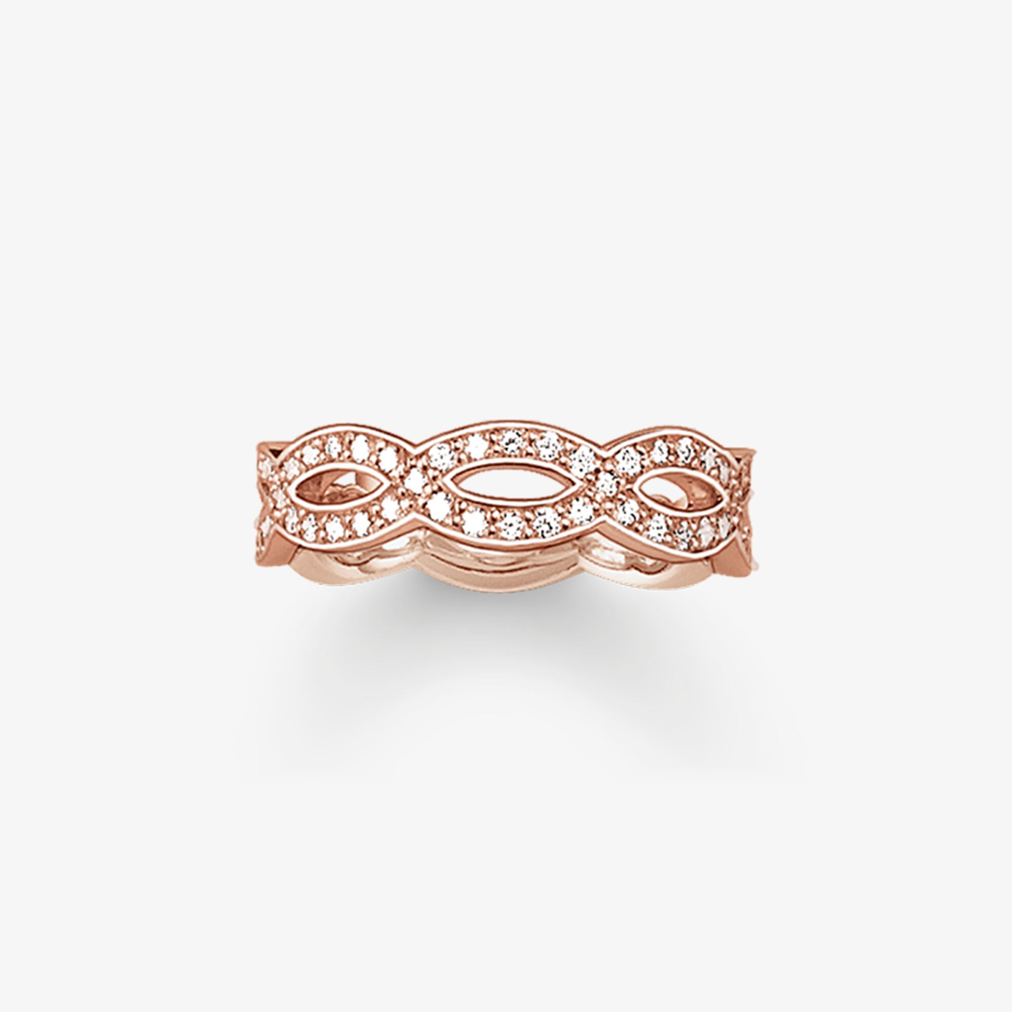 THOMAS SABO Bague Eternity love knot, Argent sterling doré or rose, Taille: 48, femme