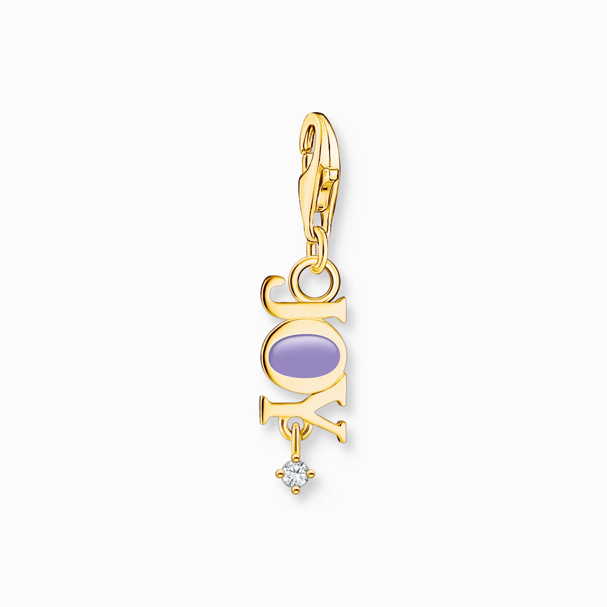 Charm pendant Joy with white stone gold plated from the Charm Club collection in the THOMAS SABO online store