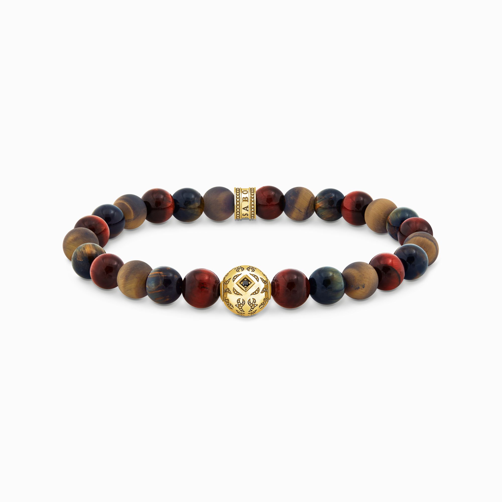 Gold-plated beads bracelet with blue gold and red tiger&#39;s eye from the  collection in the THOMAS SABO online store