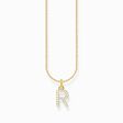 Gold-plated necklace with letter pendant R and white zirconia from the Charming Collection collection in the THOMAS SABO online store