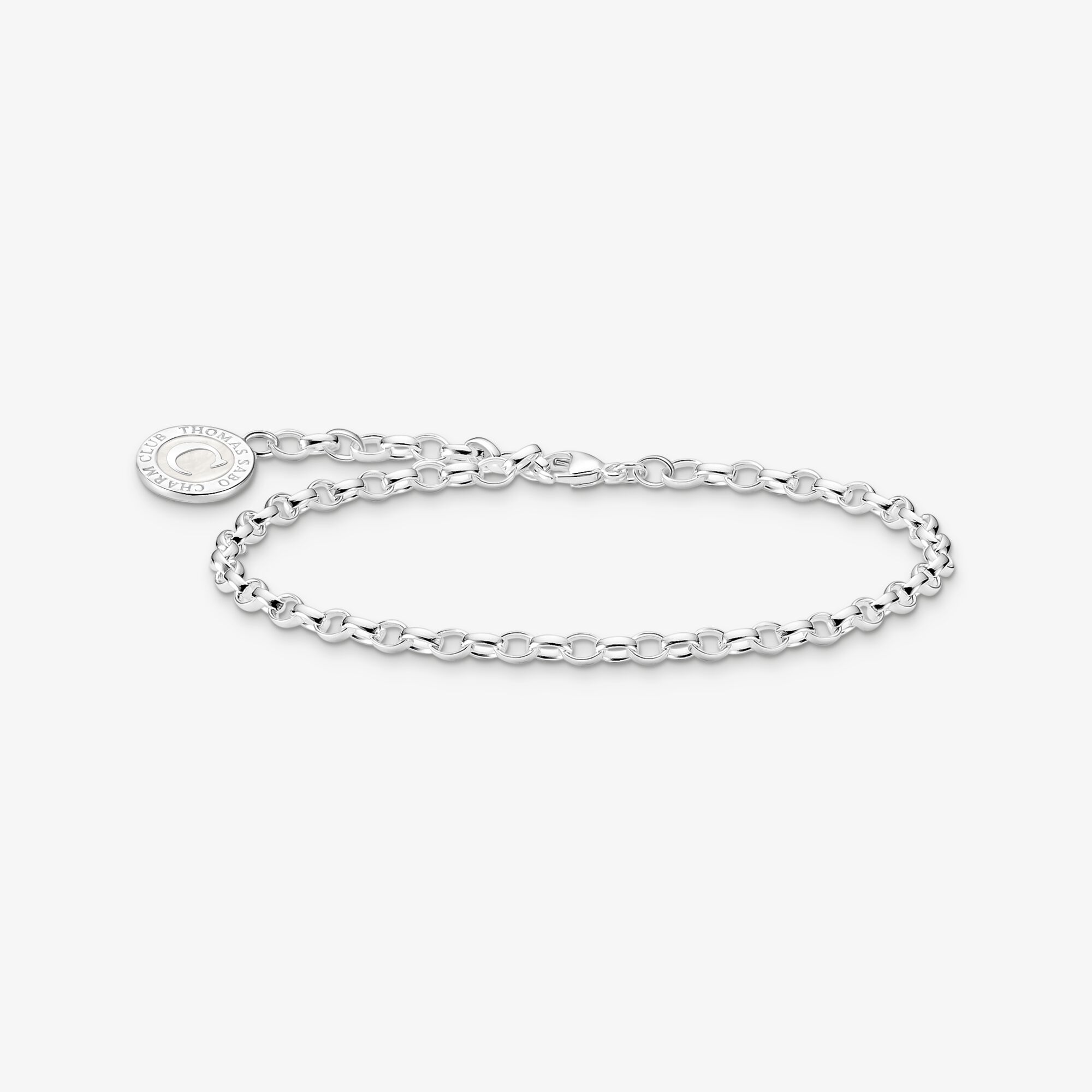 THOMAS SABO Bracelet Charm avec blanc Coin argent, Argent sterling, Taille: 17 cm, femme