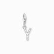 Charm pendant letter Y with white stones silver from the Charm Club collection in the THOMAS SABO online store