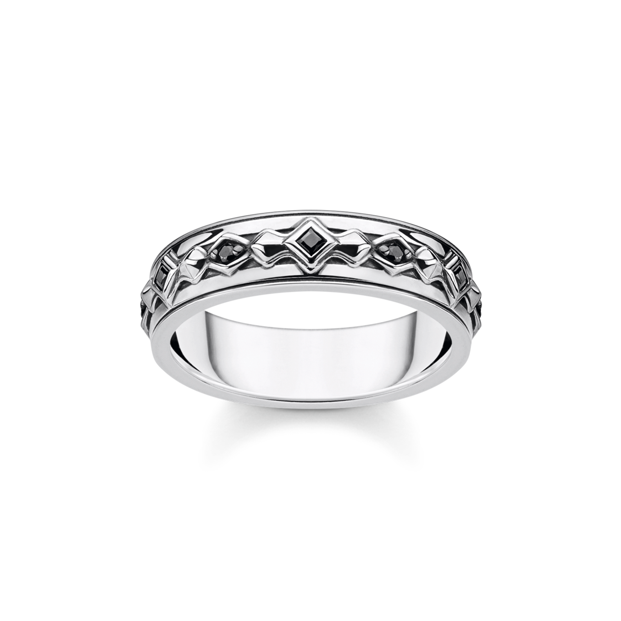 Thomas Sabo Ring schwarze Steine silber schwarz TR2306-643-11-50