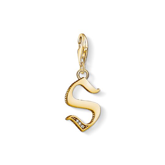 Charm pendant letter S gold from the Charm Club collection in the THOMAS SABO online store
