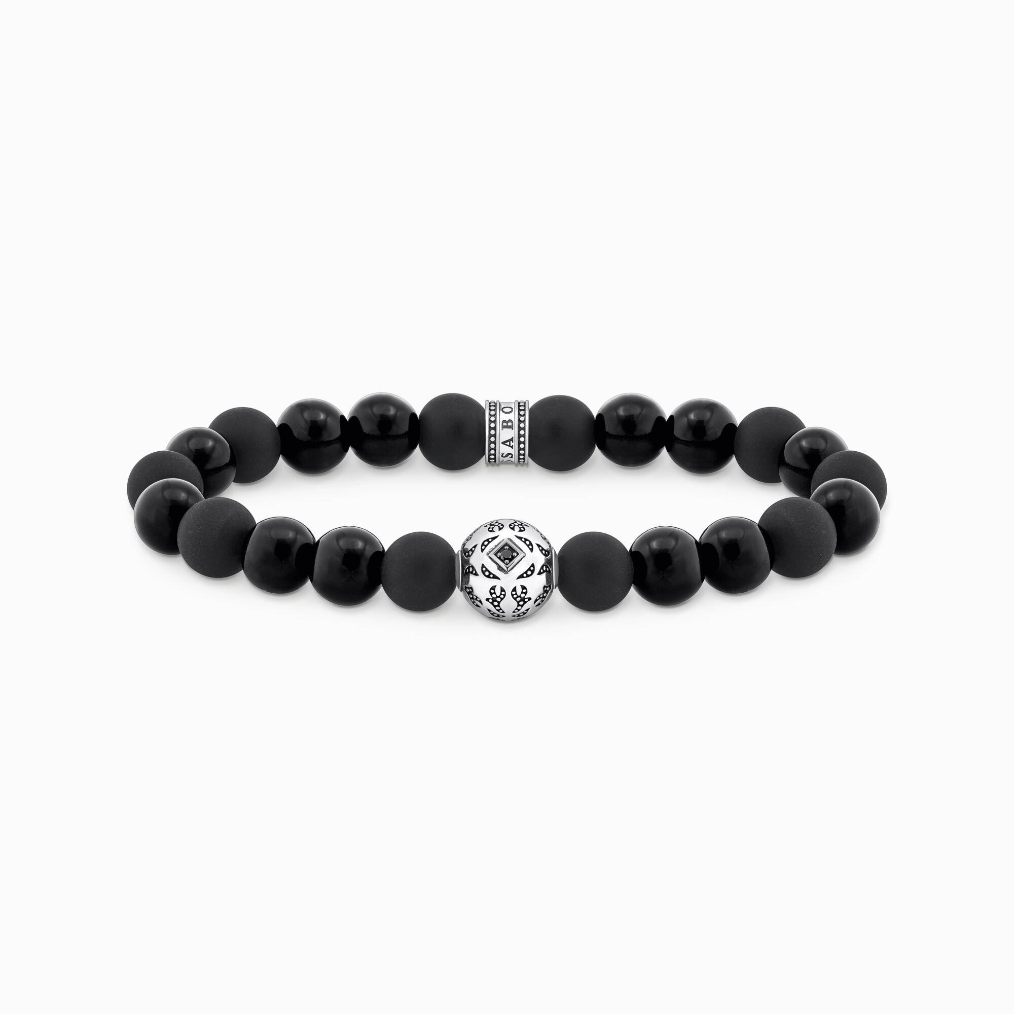 Silver blackened beads bracelet with obsidian from the  collection in the THOMAS SABO online store