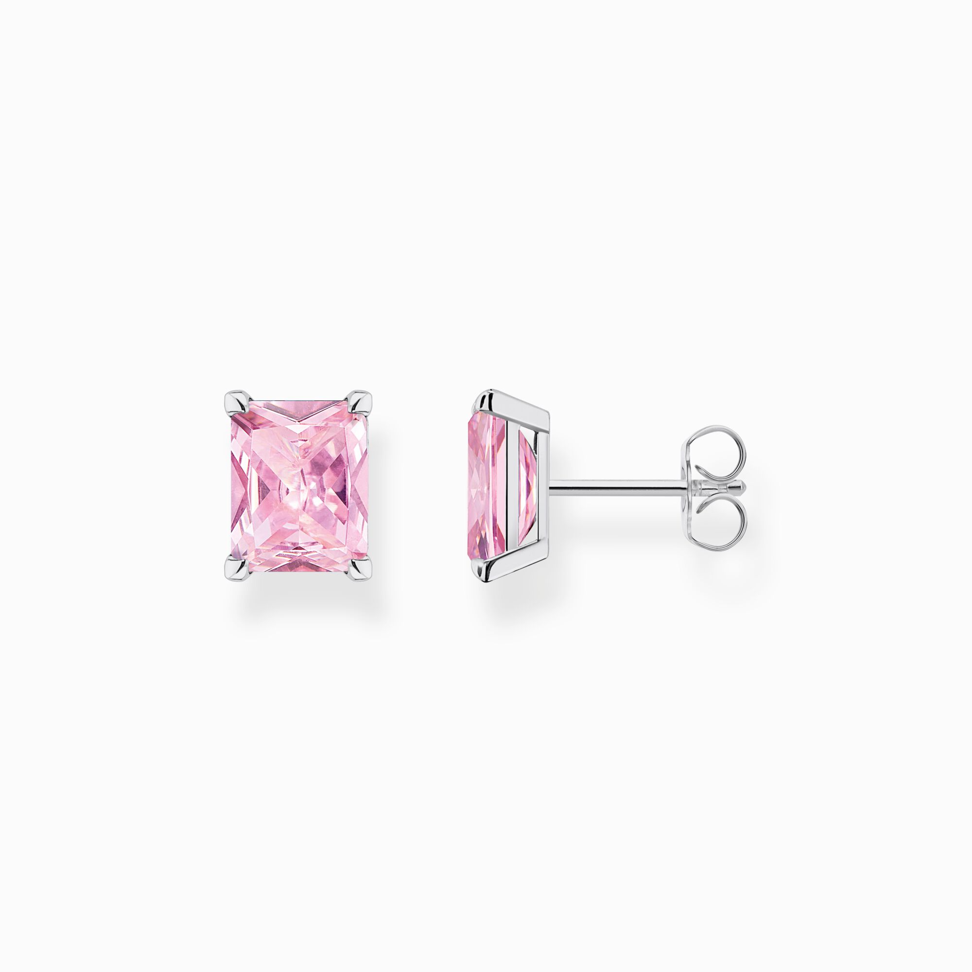 Ear studs with pink stone silver from the  collection in the THOMAS SABO online store