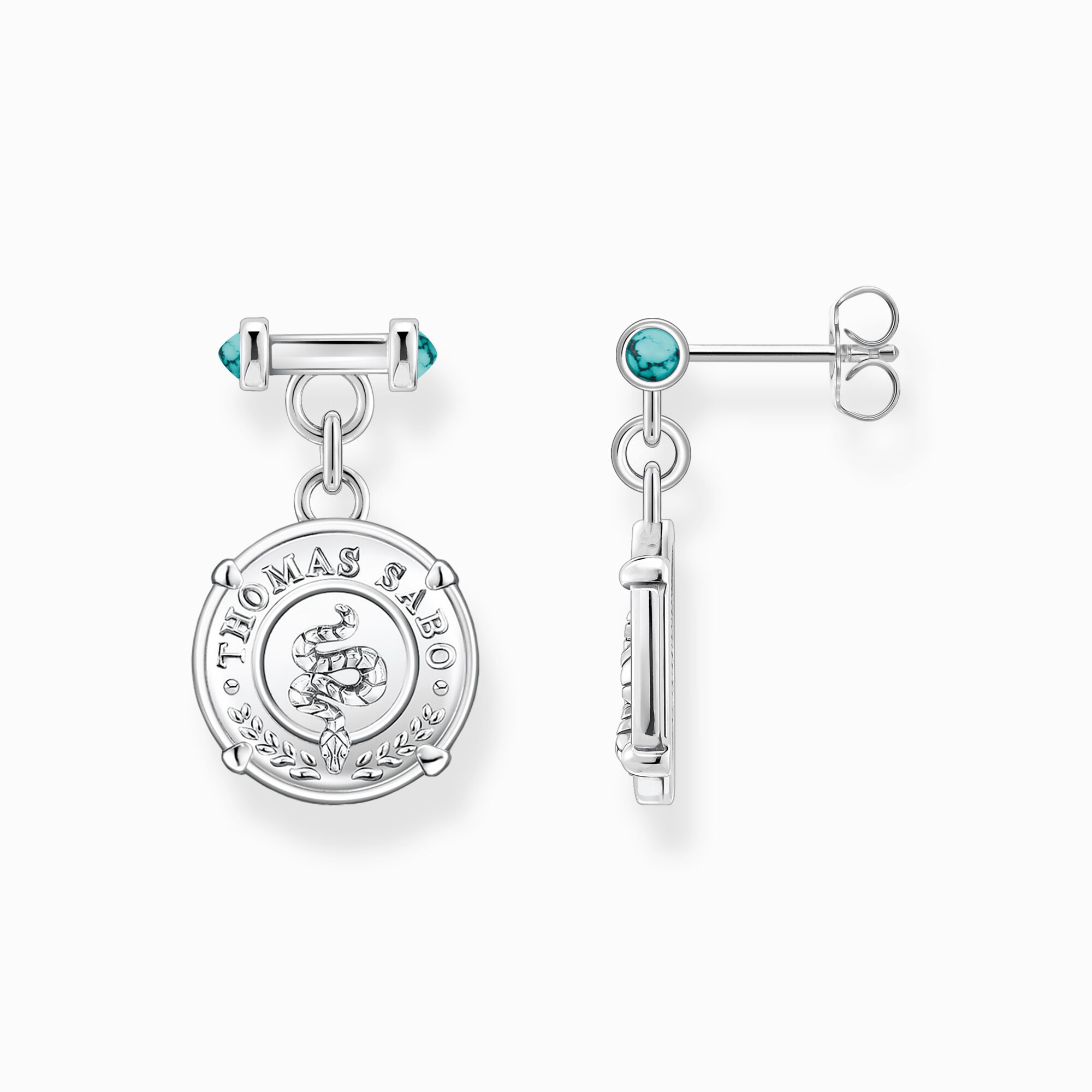 Earrings with disc silver from the  collection in the THOMAS SABO online store