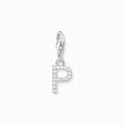 Charm pendant letter P with white stones silver from the Charm Club collection in the THOMAS SABO online store