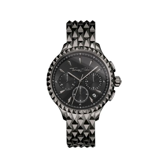 Women&#39;s watch Rebel at Heart women Chronograph black from the  collection in the THOMAS SABO online store