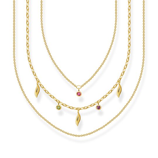 Necklace layering leaves gold from the  collection in the THOMAS SABO online store