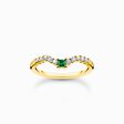 Ring green stone with white stones gold from the Charming Collection collection in the THOMAS SABO online store
