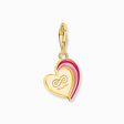 Gold-plated charm pendant in heart-shape with engraving from the Charm Club collection in the THOMAS SABO online store