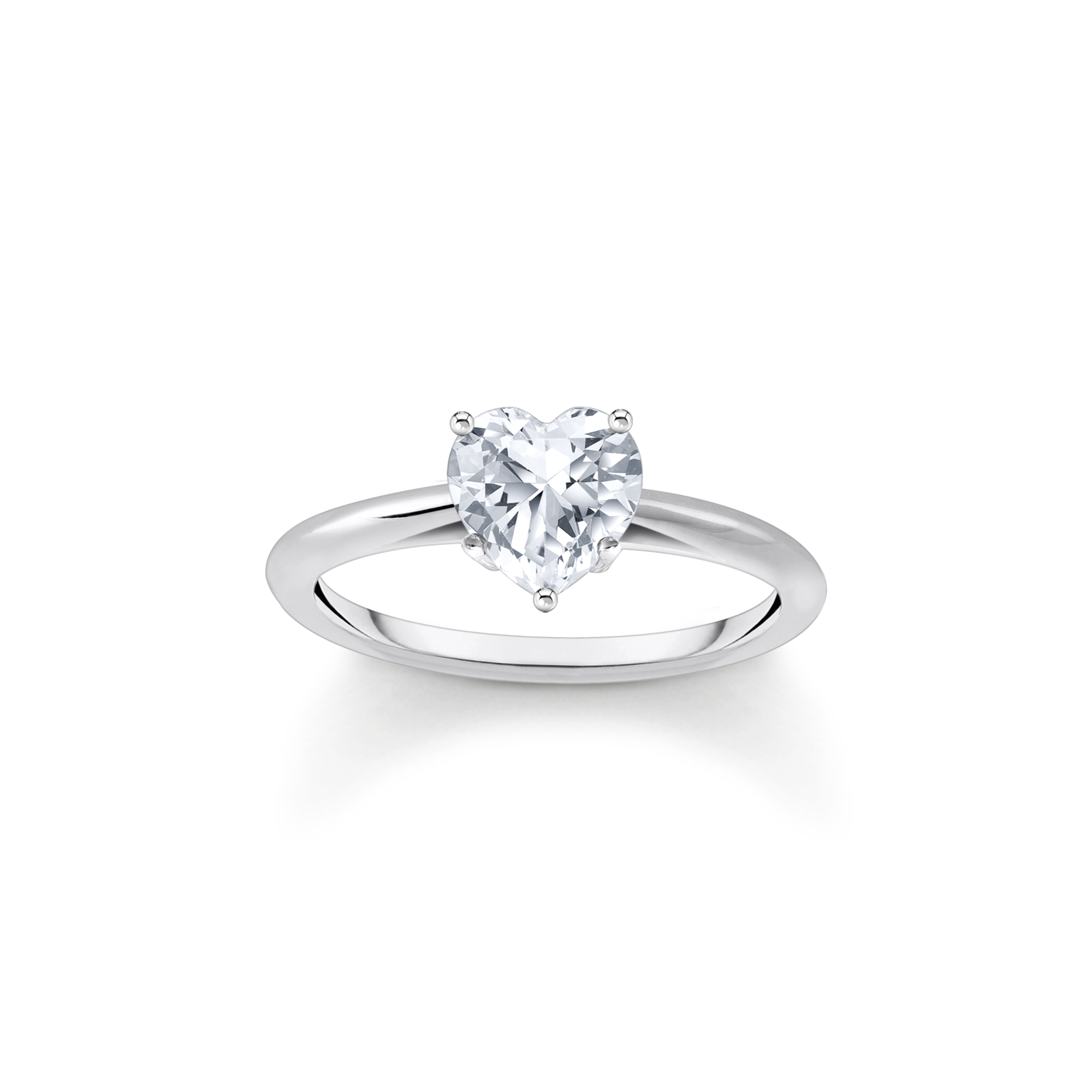 Thomas Sabo Ring mit weißem Stein in Herzform Silber weiß TR2476-051-14-54