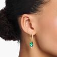 Hoop earrings with green and white stones gold plated from the  collection in the THOMAS SABO online store