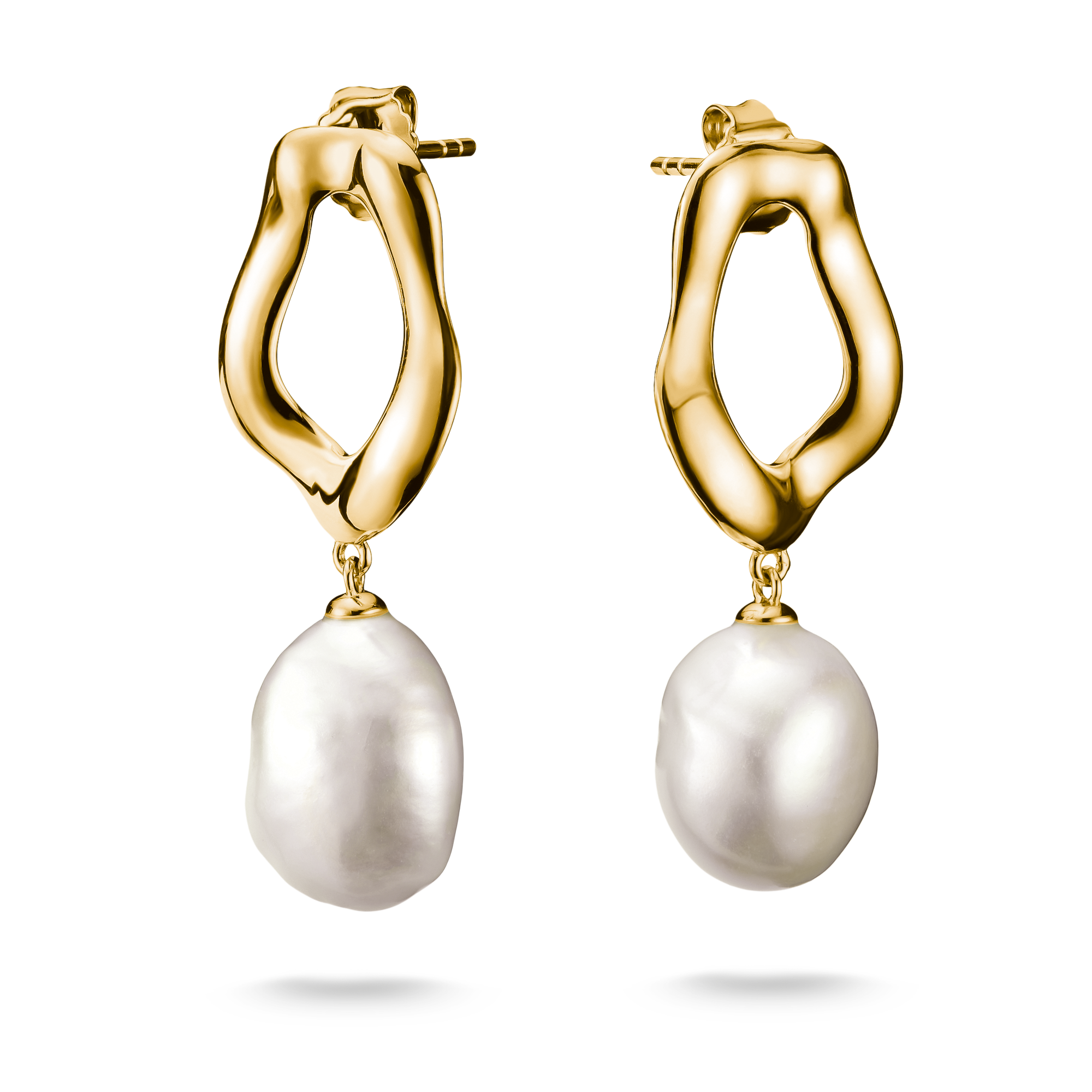 Gold-Plated Freshwater Pearl Earrings