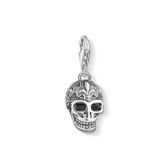 Charm pendant skull with lily from the Charm Club collection in the THOMAS SABO online store