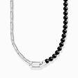 Necklace with black onyx beads and chain links silver from the  collection in the THOMAS SABO online store
