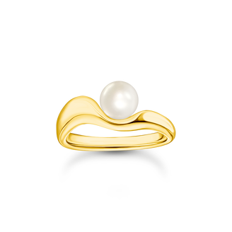 Gold-plated ring with freshwater pearl Natural Beauty from the  collection in the THOMAS SABO online store