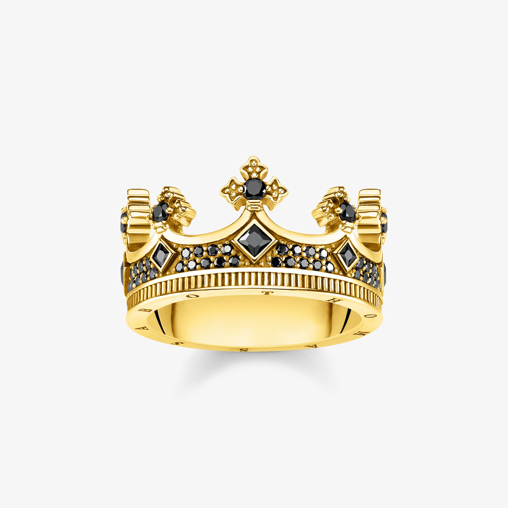 THOMAS SABO Ring krona guld, 925 sterlingsilver guldpläterat gult guld, Storlek: 60, Unisex
