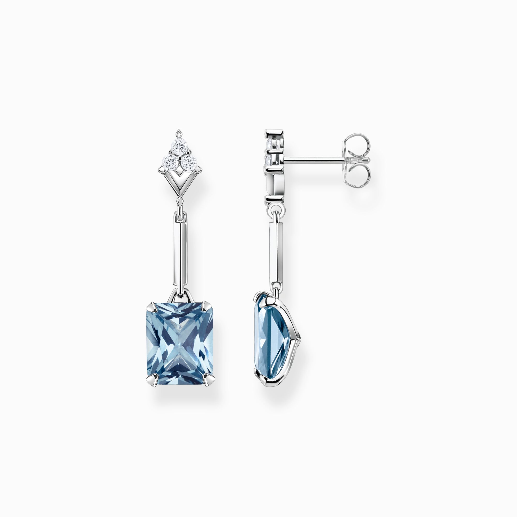 Ohrhänger mit Steinen in Blau & Weiß, Silber | THOMAS SABO | Perlenohrringe