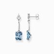Earrings with aquamarine-coloured and white stones silver from the  collection in the THOMAS SABO online store
