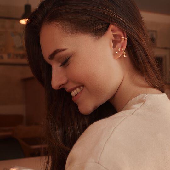 Jewellery set ear candy moon and star gold from the  collection in the THOMAS SABO online store