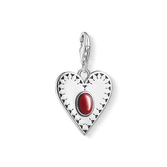 Charm pendant Heart red stone from the Charm Club collection in the THOMAS SABO online store