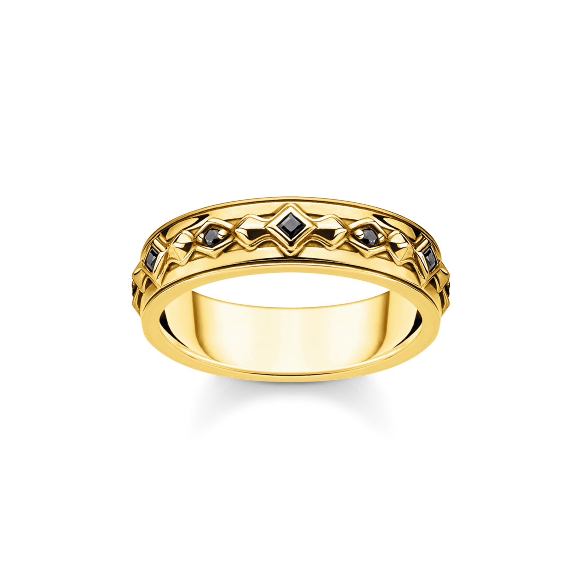 Thomas Sabo Ring schwarze Steine gold schwarz TR2306-414-11-48