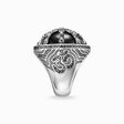 Cocktail ring black Karma Wheel from the Karma Beads collection in the THOMAS SABO online store