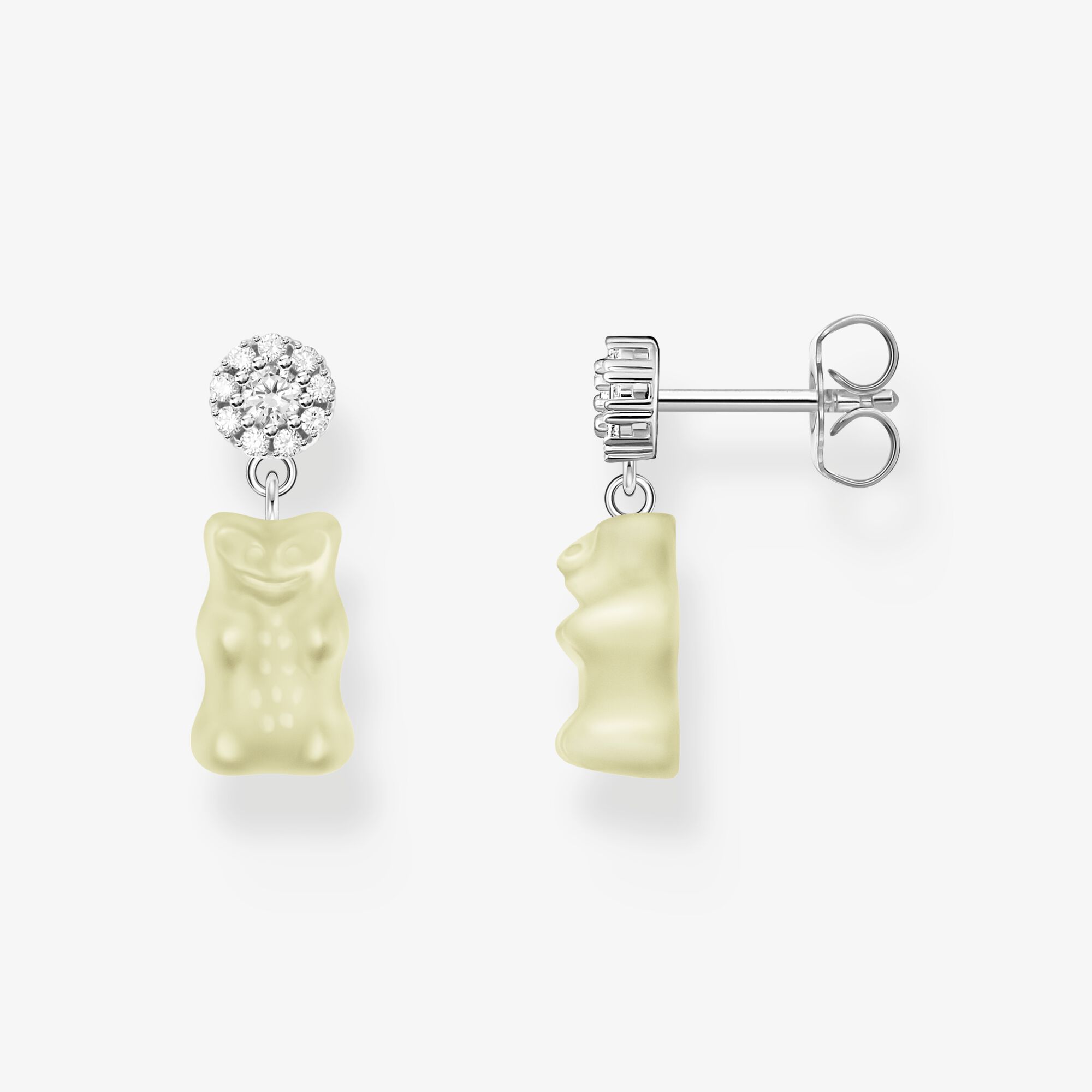THOMAS SABO Ohrstecker mit weißen Goldbären Silber, Sterlingsilber , Größe: one size, Damen