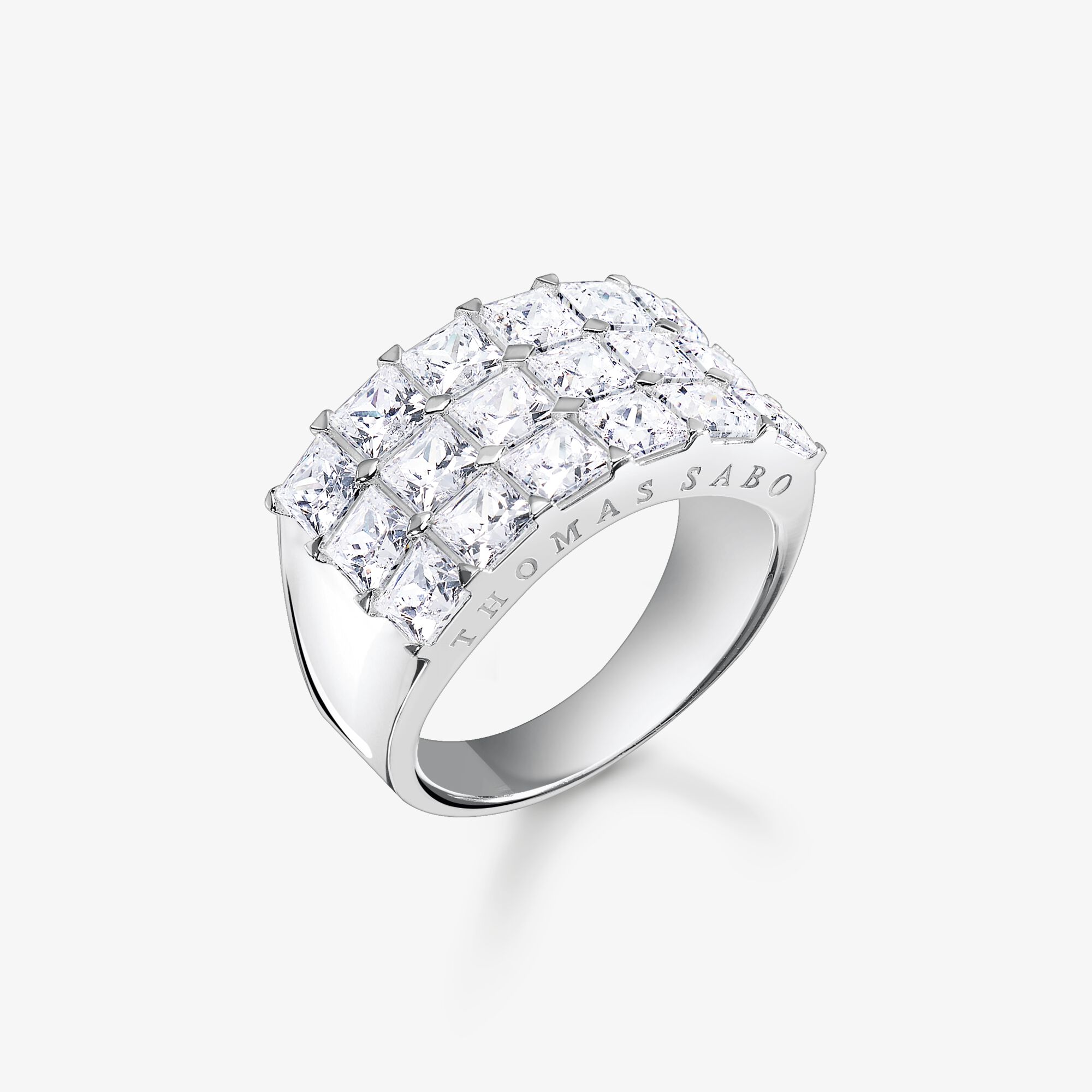 THOMAS SABO Ring vit stenar pavé silver, 925 sterlingsilver, Storlek: 54, för damer