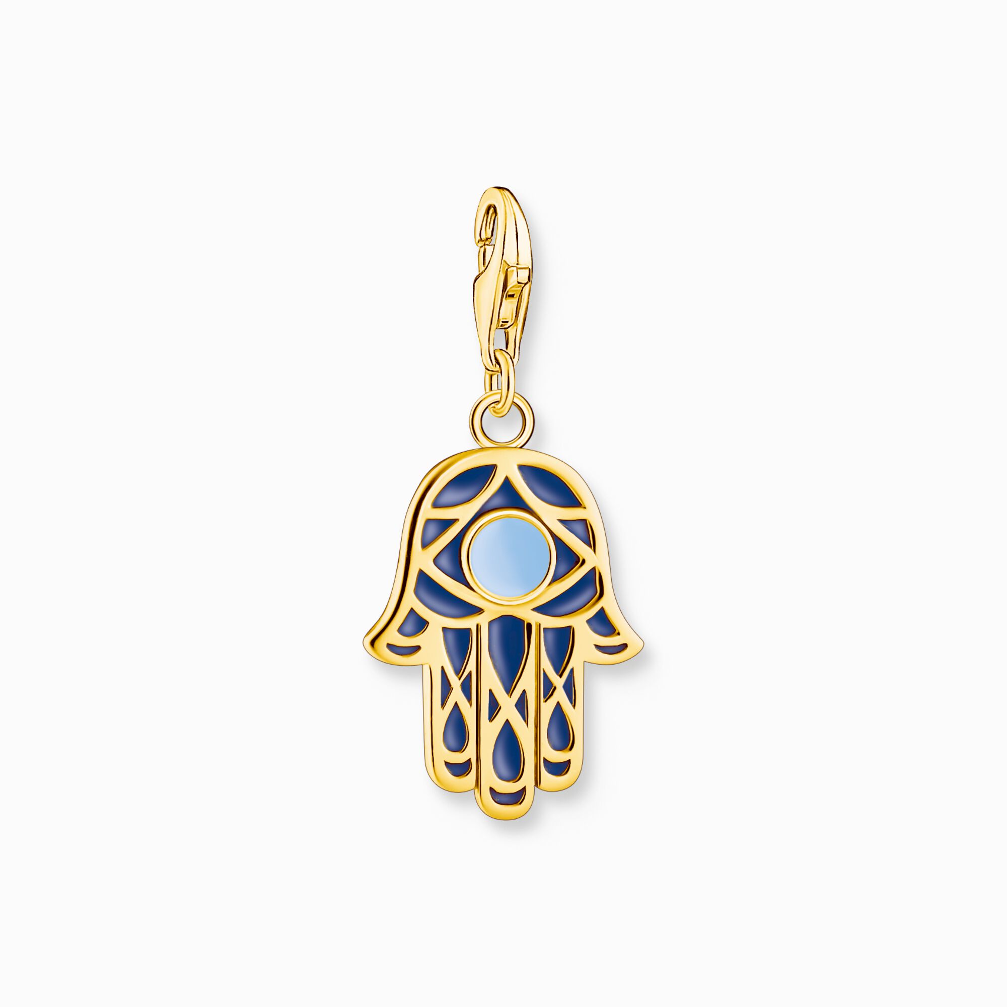 Charm pendant Hand of Fatima with cold enamel yellow-gold plated from the Charm Club collection in the THOMAS SABO online store