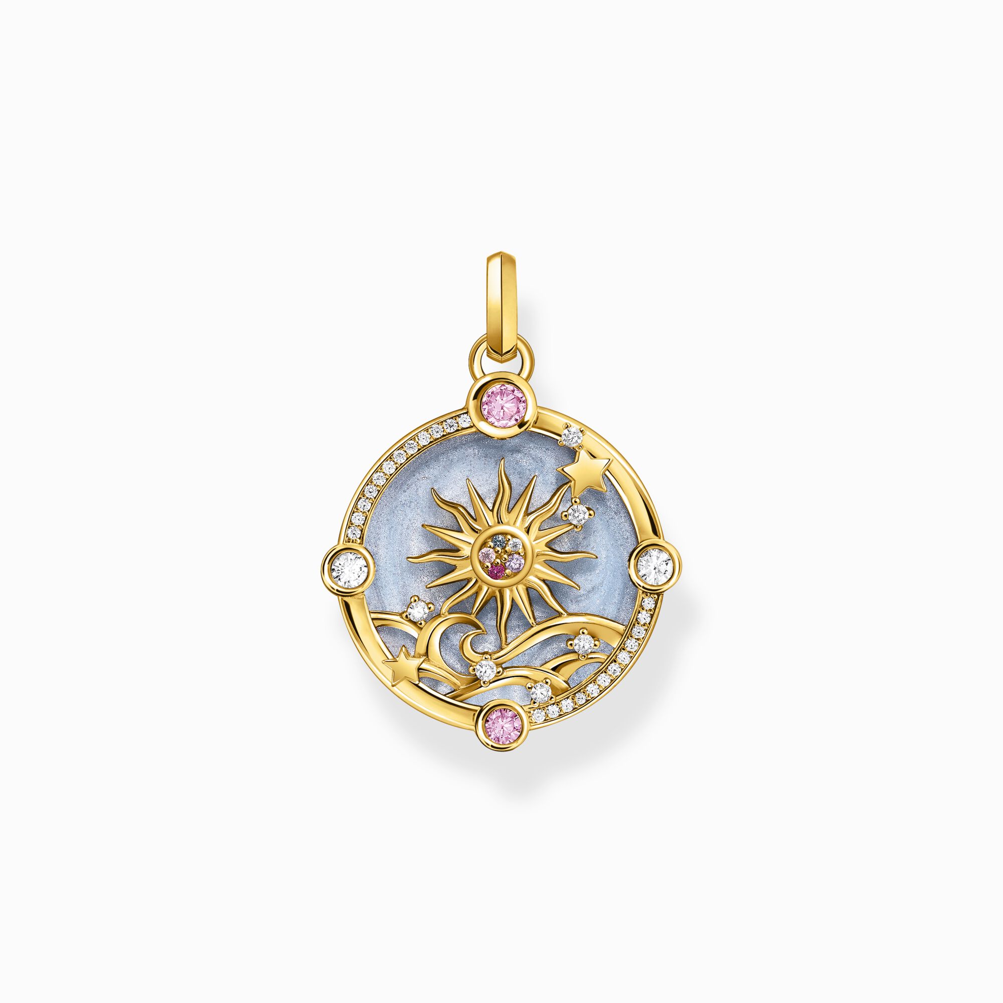 Gold-plated pendant with blue cold enamel and colourful stones from the  collection in the THOMAS SABO online store