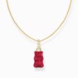 Kette mit rotem Goldb&auml;ren-Anh&auml;nger und Steinen vergoldet aus der Charming Collection Kollektion im Online Shop von THOMAS SABO