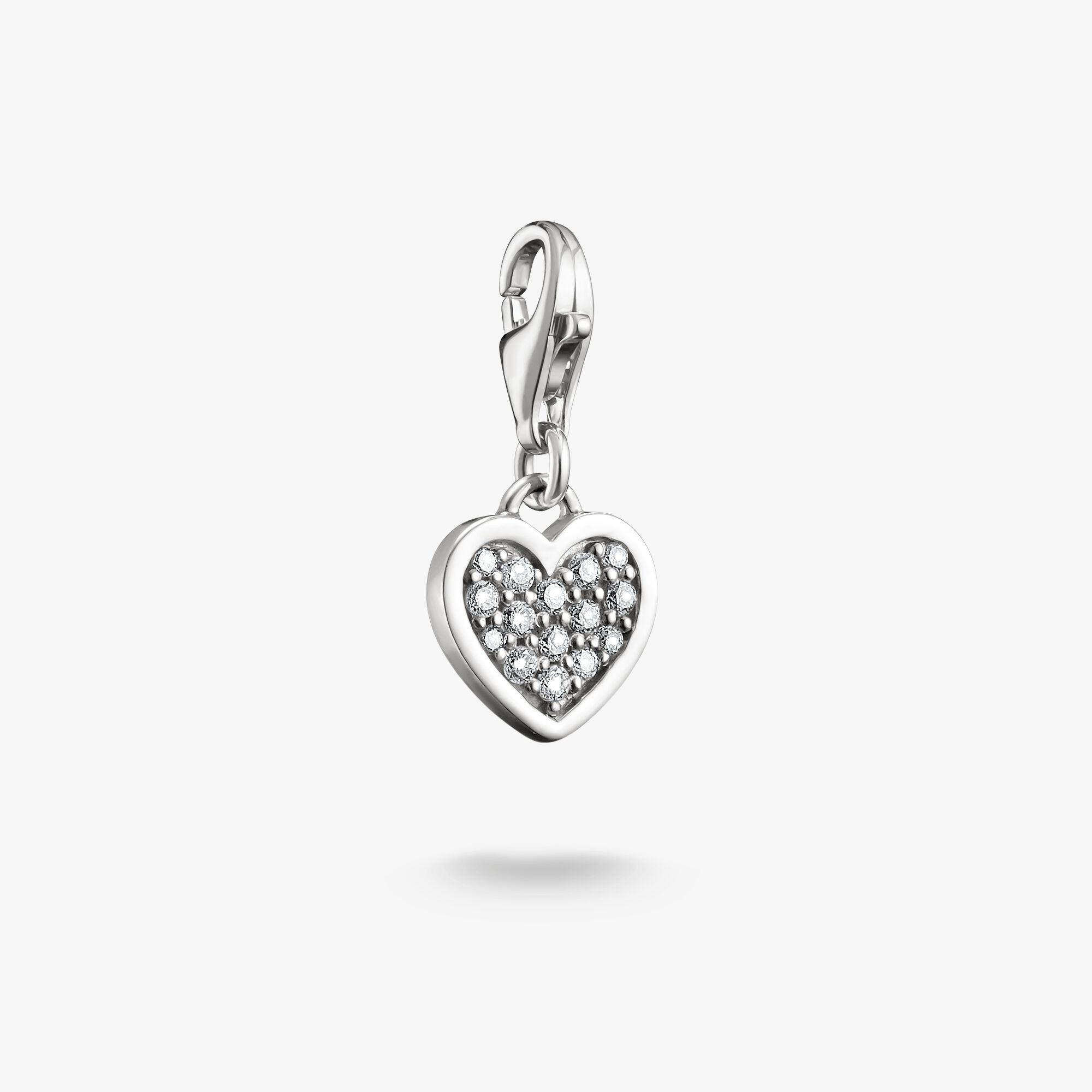THOMAS SABO Charm-hängsmycke glittrande hjärta, 925 sterlingsilver, Storlek: one size, för damer