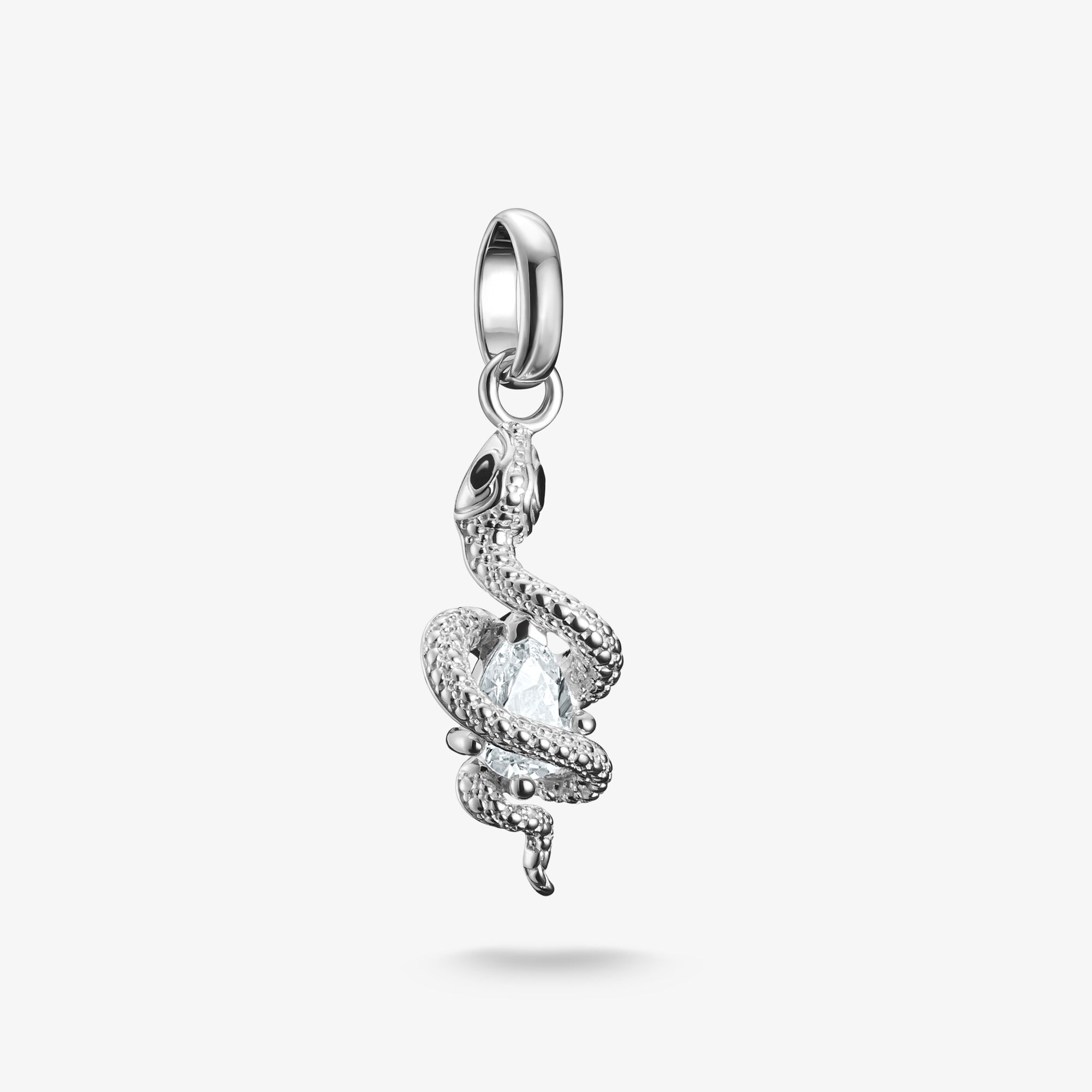 THOMAS SABO Pendentif Charm serpent avec pierre Connect argent, Argent sterling, Taille: one size, femme