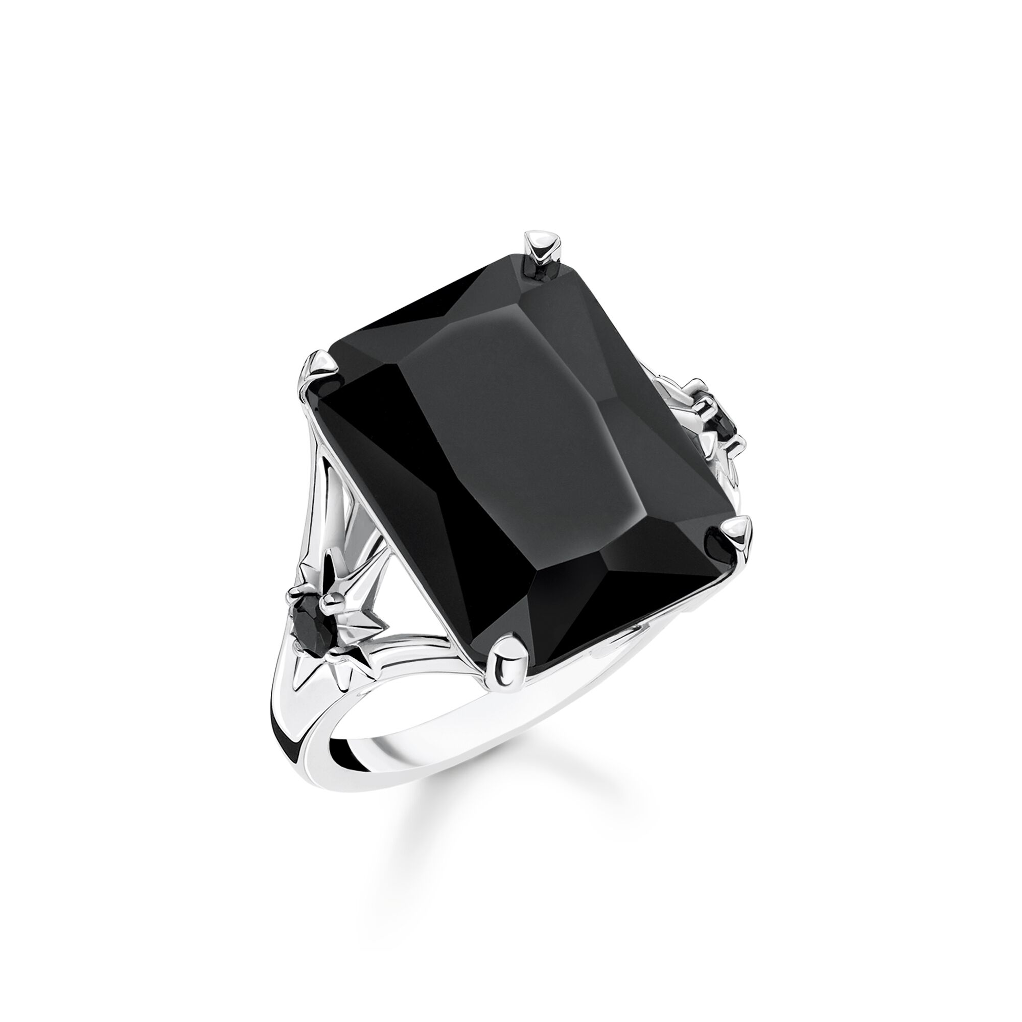 Ring Large Black Stone With Star For Women Thomas Sabo