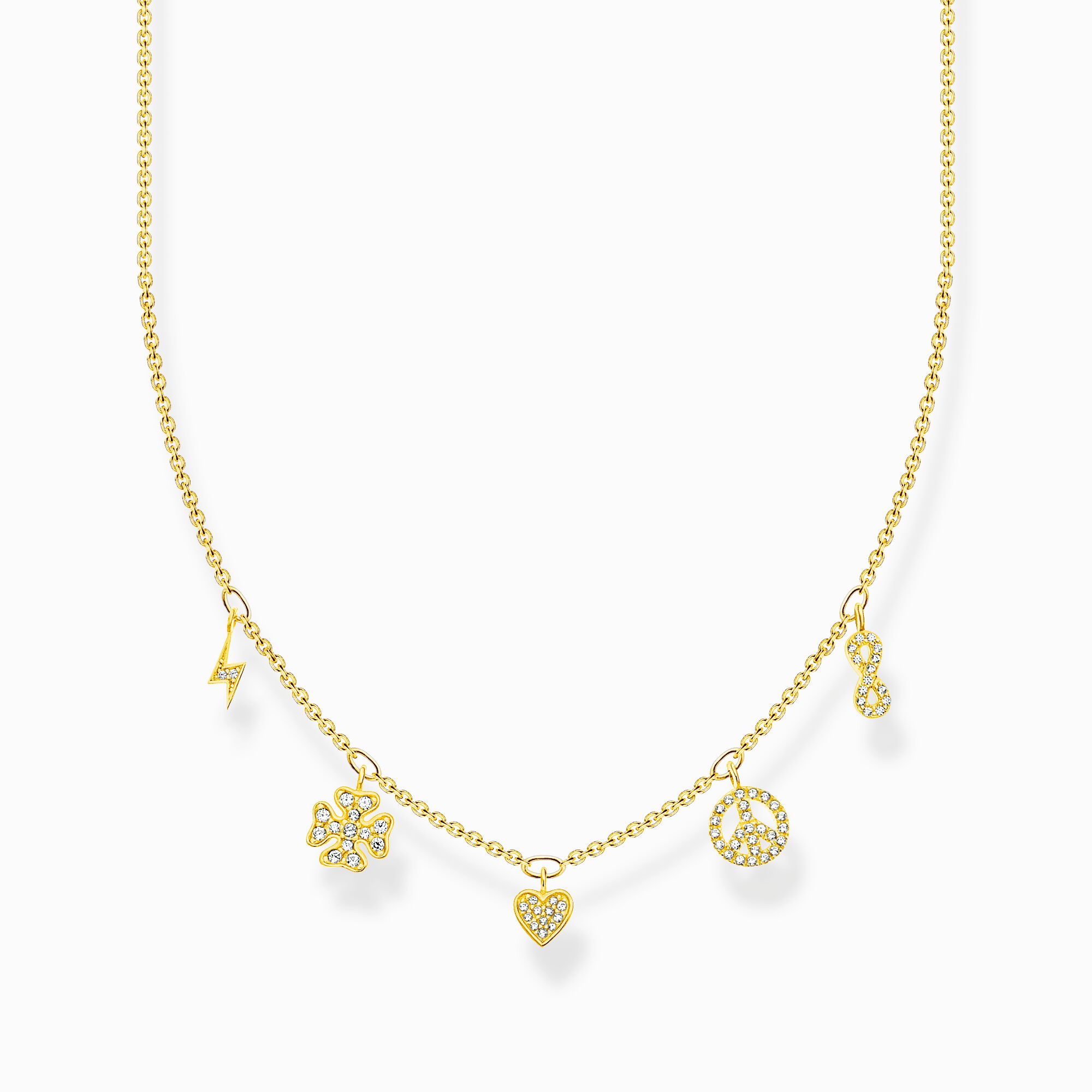 Cadena con s&iacute;mbolos oro de la colección Charming Collection en la tienda online de THOMAS SABO