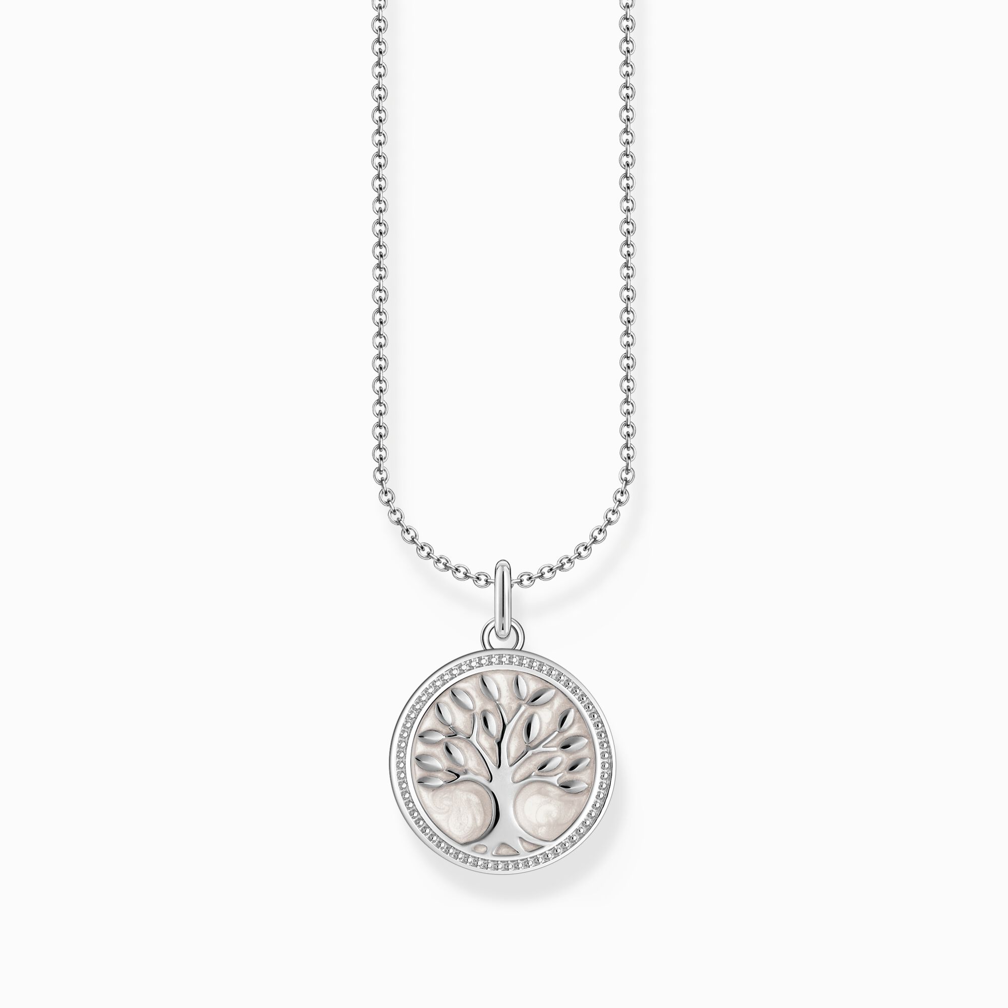 Kette mit Tree-of-Love-Anh&auml;nger und wei&szlig;er Emaille Silber aus der Charming Collection Kollektion im Online Shop von THOMAS SABO