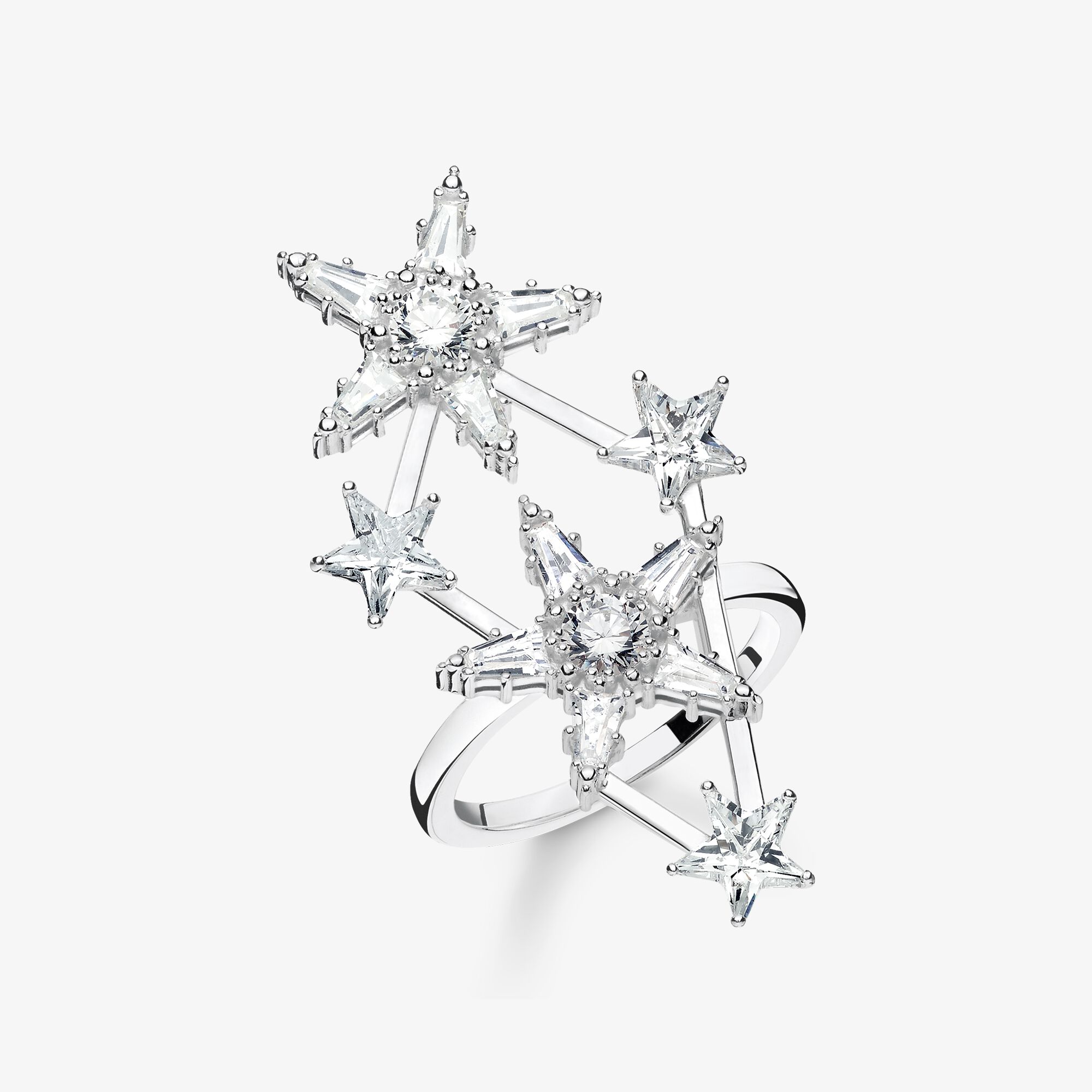THOMAS SABO Ring Sterne, Sterlingsilber, Größe: 48, Damen