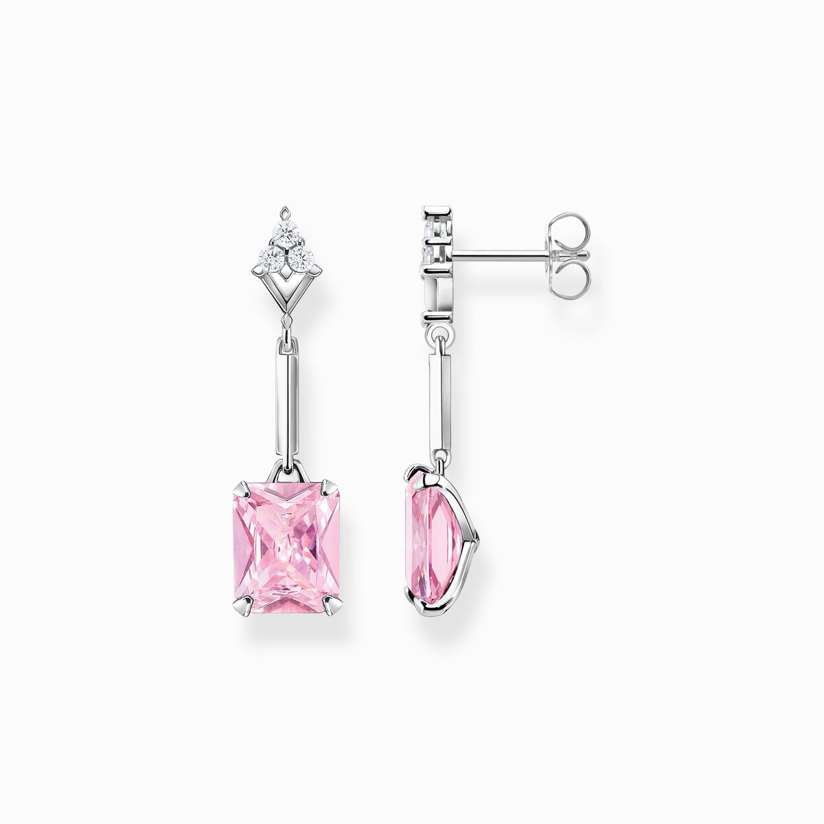 Ohrhänger mit Steinen in Pink & Weiß, Silber | THOMAS SABO