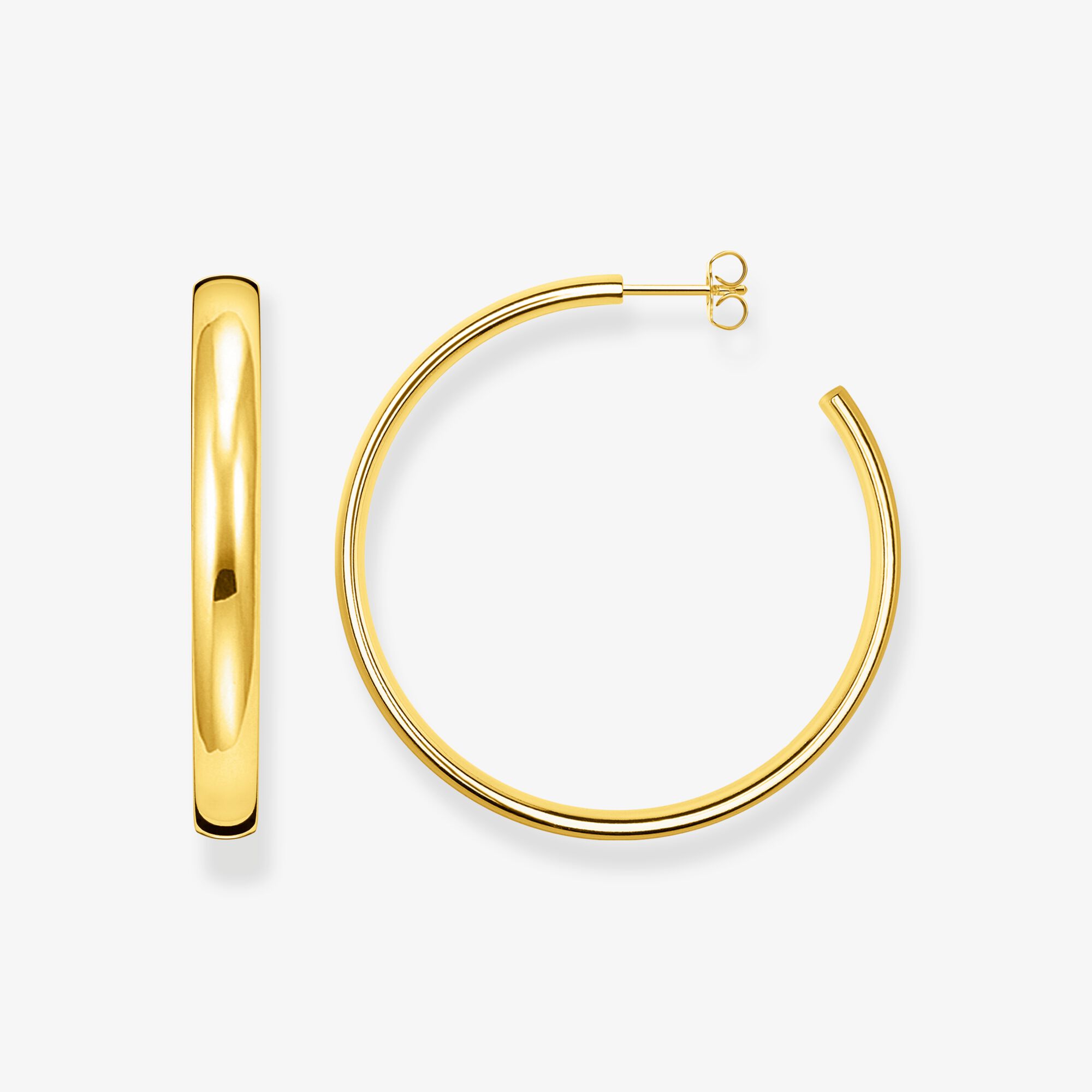 THOMAS SABO Grandes créoles Chunky plaquées or, Argent sterling doré or jaune, Taille: one size, femme