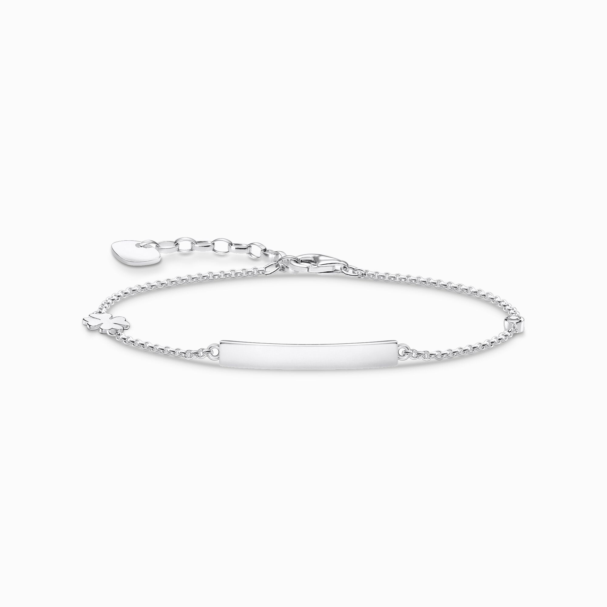 Bracelet classic with cloverleaf and white stone from the  collection in the THOMAS SABO online store